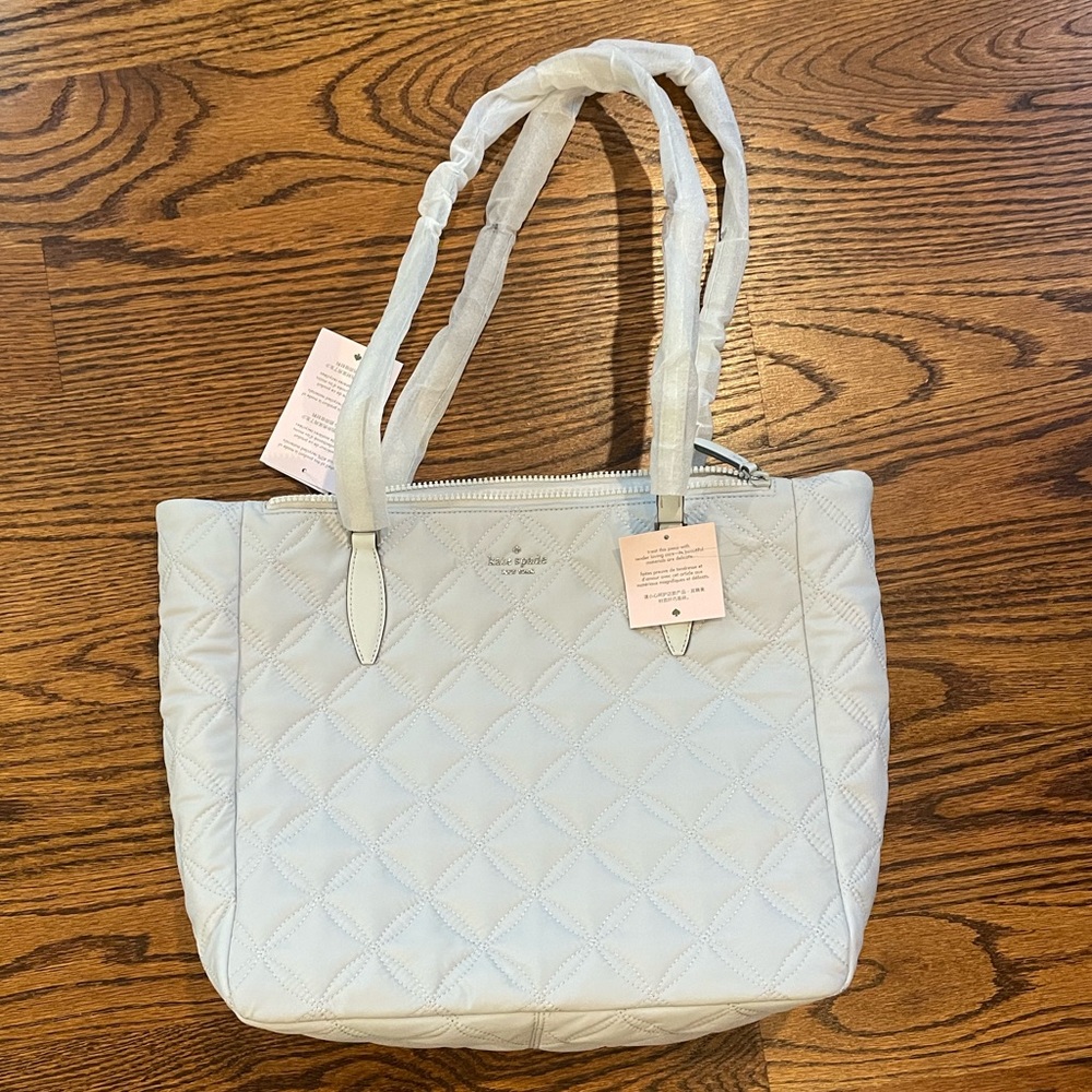 Kate Spade Quilted Gray Tote Bag NWT